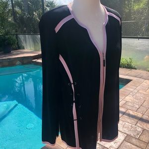 Exclusively Masook petite knit zip front cardigan